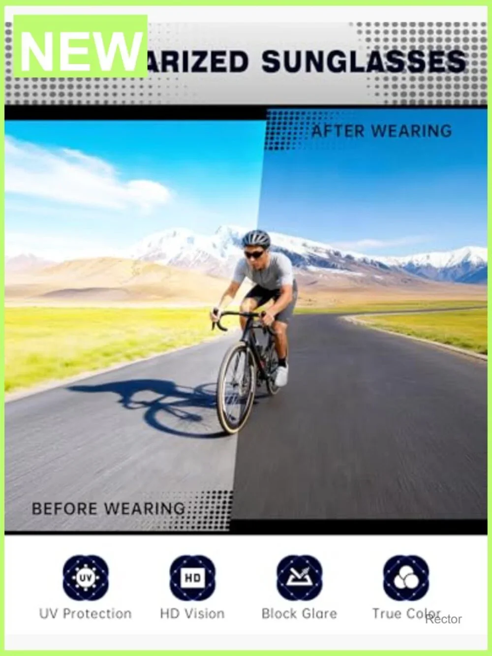 4 Pack Polarized Sports Sunglasses UV Protection for Men Fishing Cycling